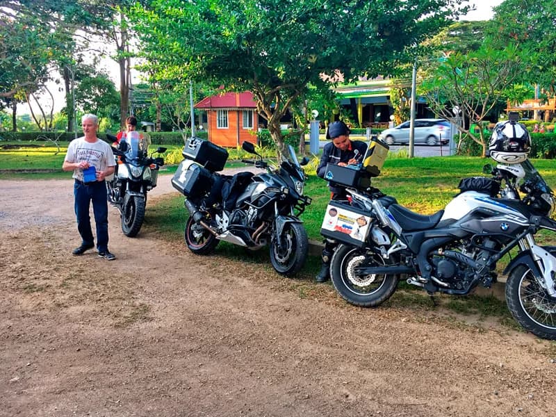Riders taking a break in the historic town of Chanthaburi