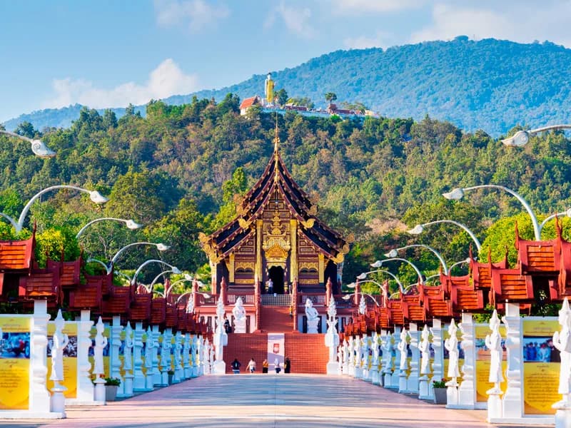 Mountain-top gardens and viewpoint at Doi Inthanon
